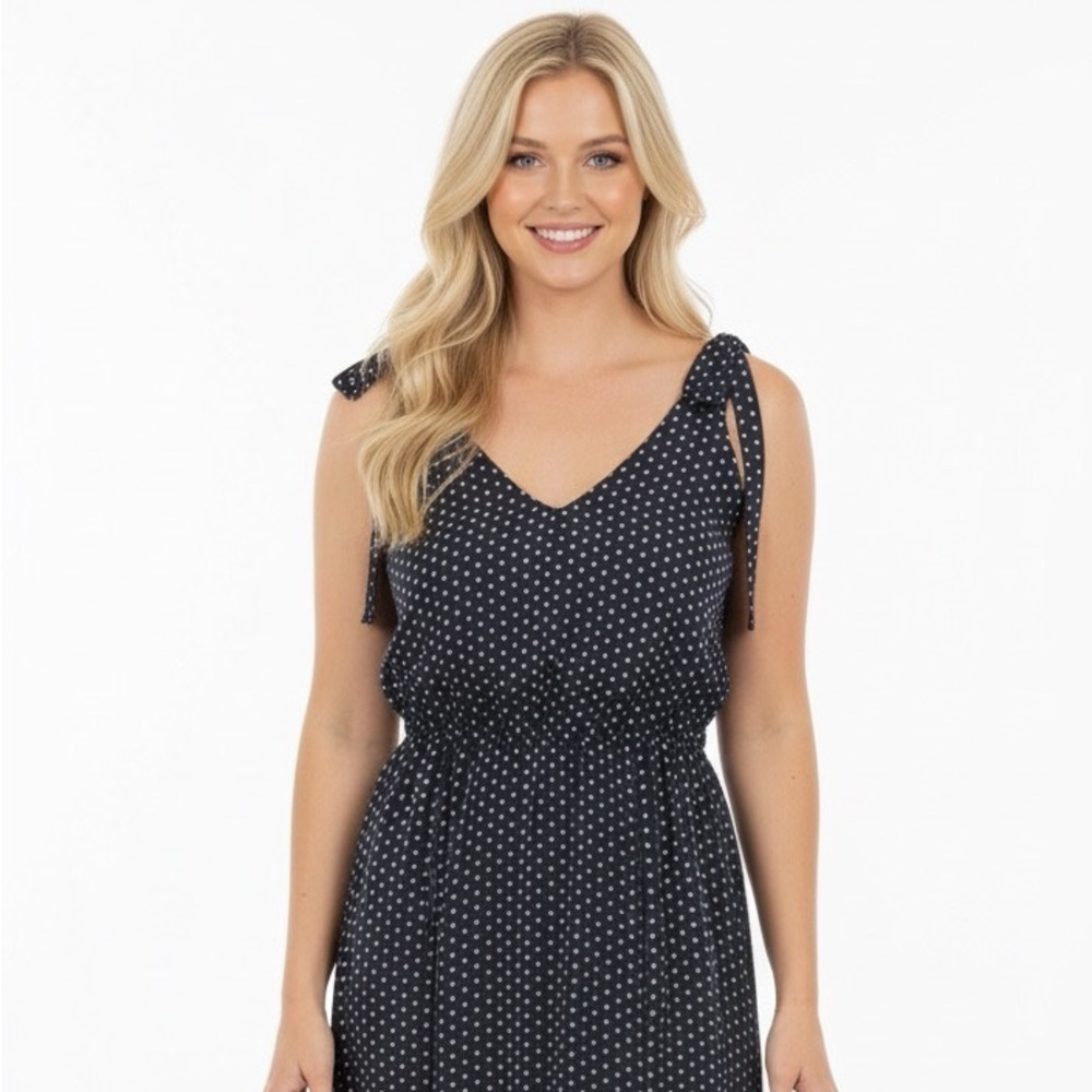 SHE + Hem small oversized double slit maxi dress